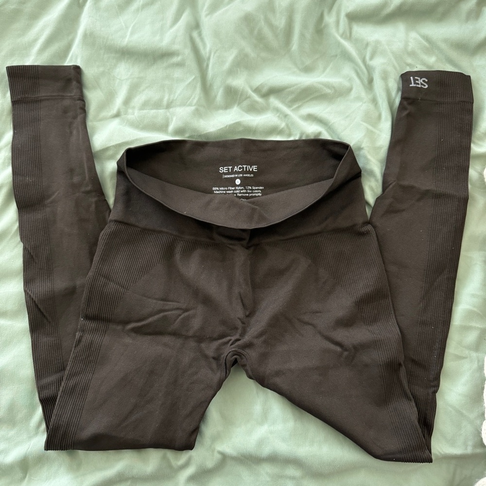 brown set active sculptflex leggings